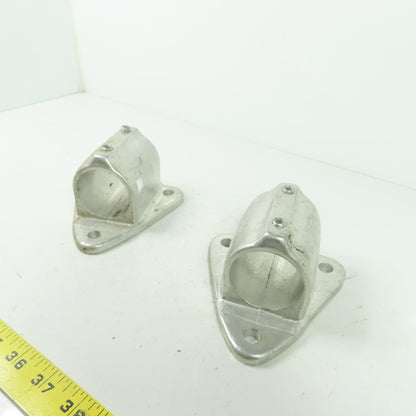 Aluminum cast Structural Fitting Speed Rail Triangle Flange 1.9" ID Lot Of 2