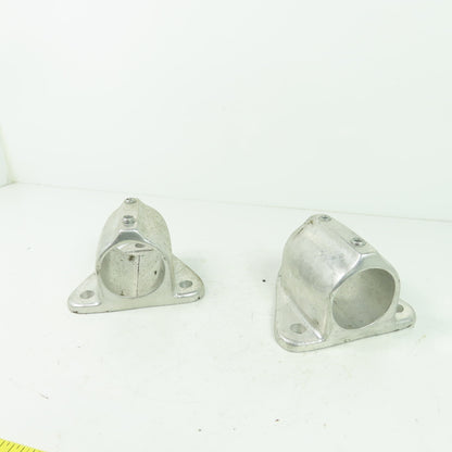 Aluminum cast Structural Fitting Speed Rail Triangle Flange 1.9" ID Lot Of 2
