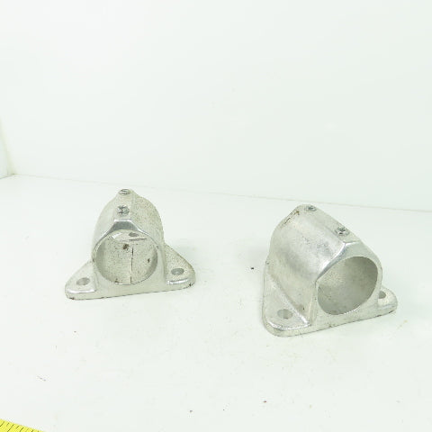 Aluminum cast Structural Fitting Speed Rail Triangle Flange 1.9" ID Lot Of 2