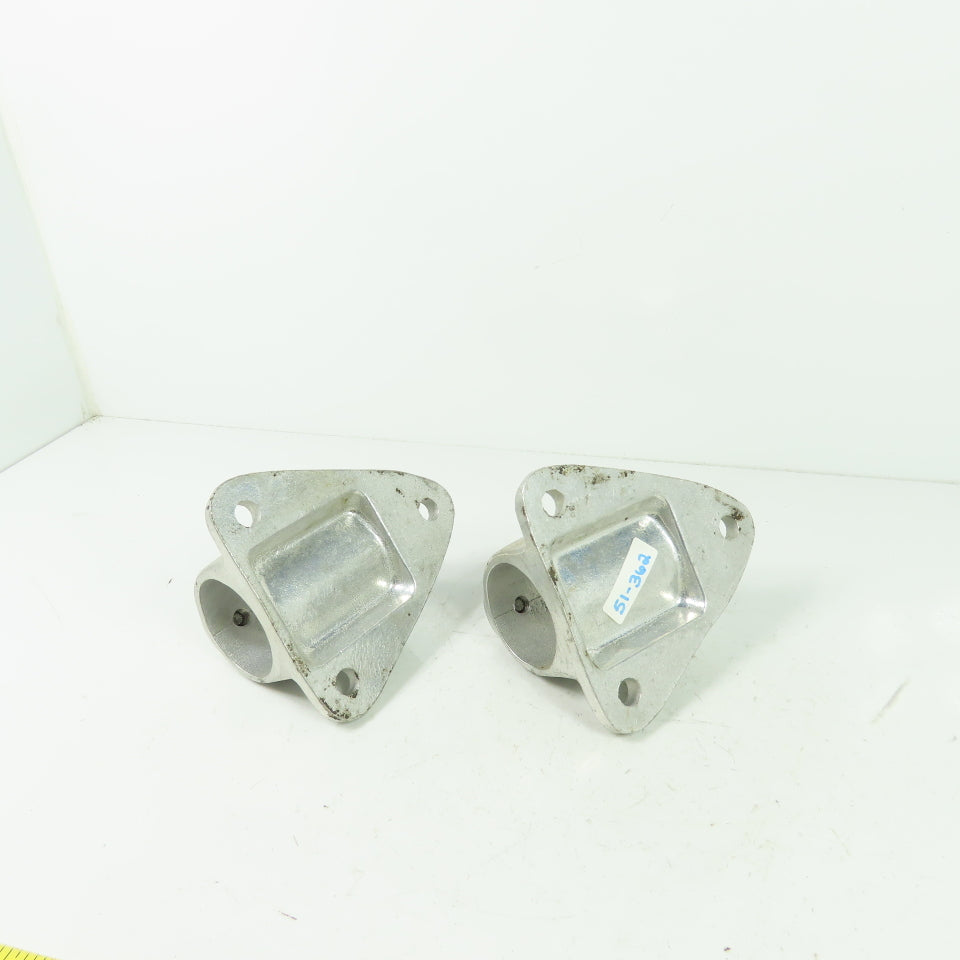 Aluminum cast Structural Fitting Speed Rail Triangle Flange 1.9" ID Lot Of 2