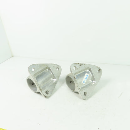 Aluminum cast Structural Fitting Speed Rail Triangle Flange 1.9" ID Lot Of 2
