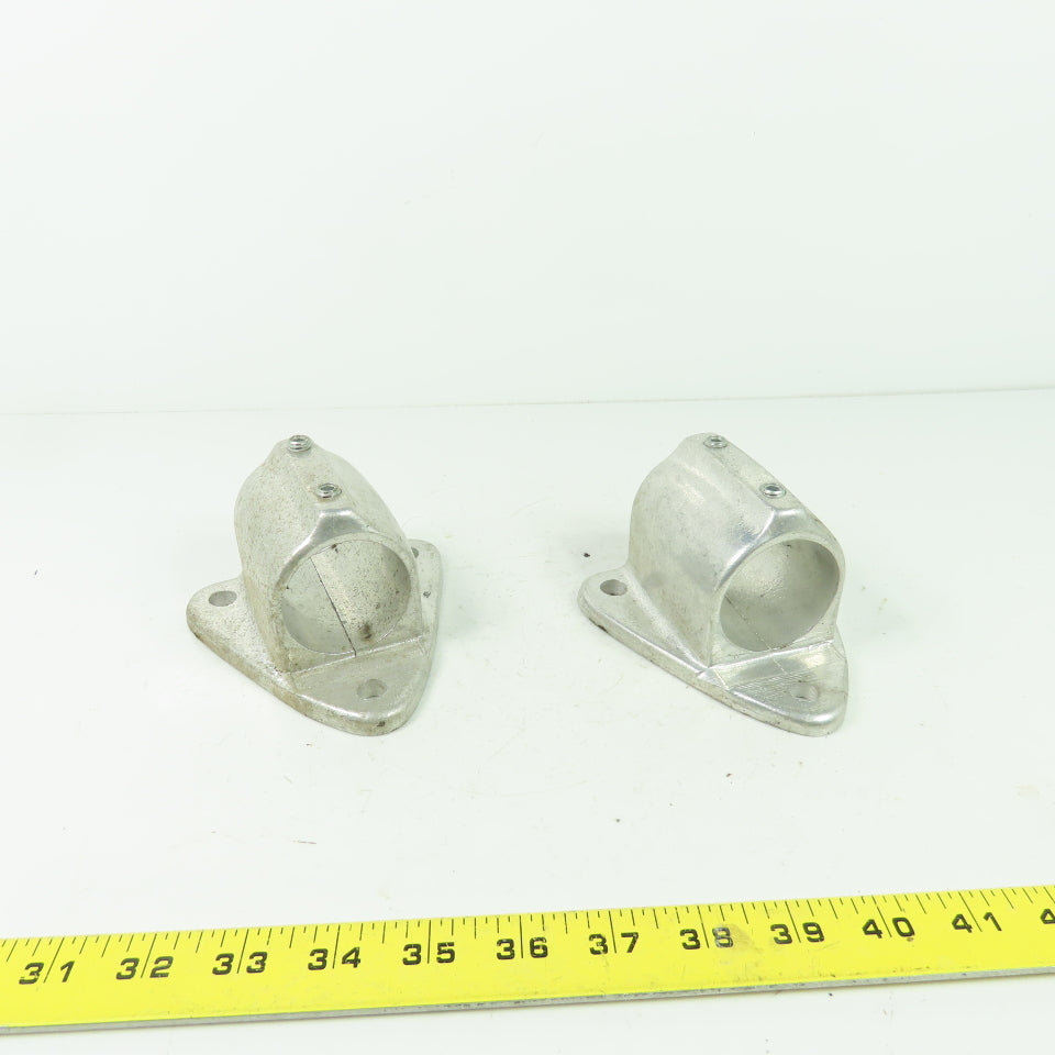 Aluminum cast Structural Fitting Speed Rail Triangle Flange 1.9" ID Lot Of 2
