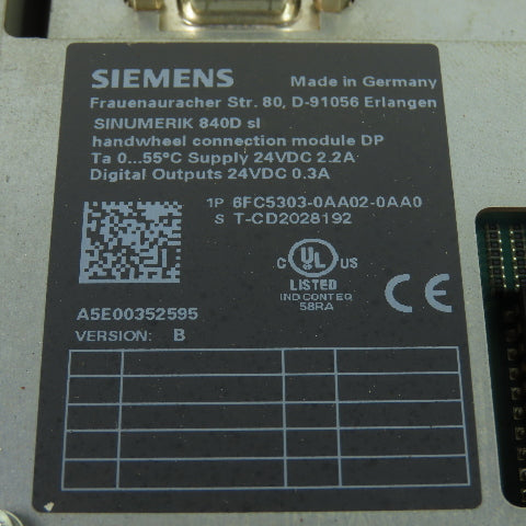 Siemens 6FC5303-0AA02-0AA0 Sinumerik Handwheel Connection Module 24VDC