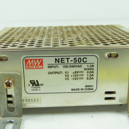 Mean Well NET-50C Switching Power Supply 100-240VAC 1.3A Input