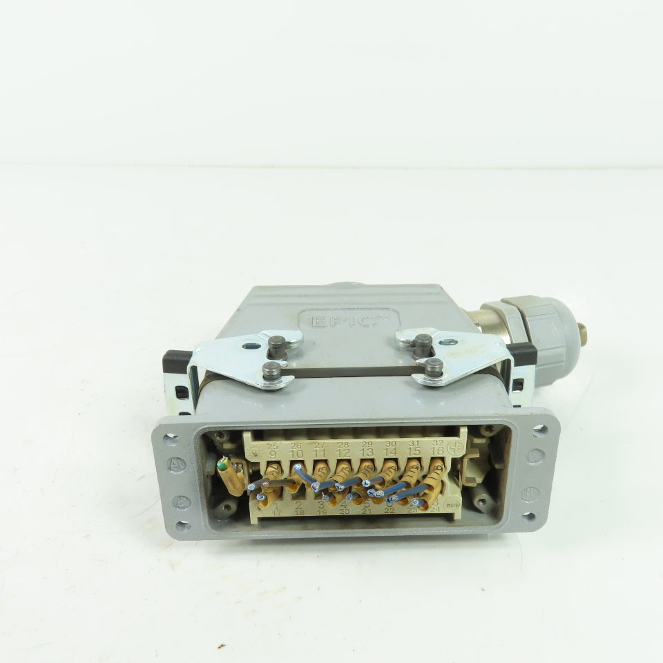 Epic H-BE 16 SS DR Rectangular Connector Plug 16-Pin Male/Female 500V 16A