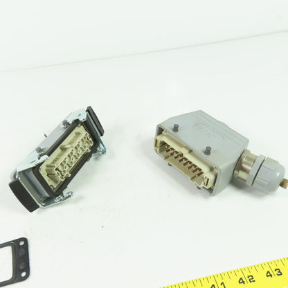 Epic H-BE 16 SS DR Rectangular Connector Plug 16-Pin Male/Female 500V 16A