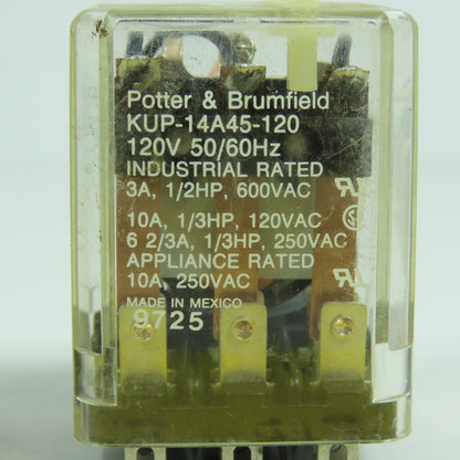 Potter & Brumfield KUP-14A45-120 General Purpose Relay 11-Pin 120V 10A Lot Of 5