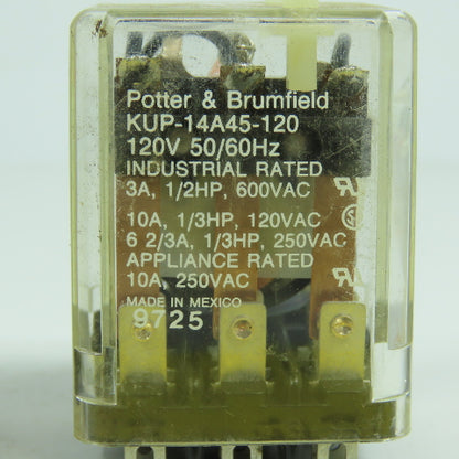Potter & Brumfield KUP-14A45-120 General Purpose Relay 11-Pin 120V 10A Lot Of 5