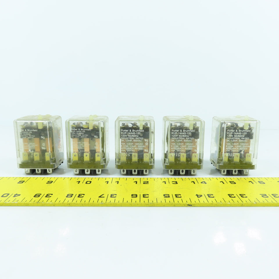 Potter & Brumfield KUP-14A45-120 General Purpose Relay 11-Pin 120V 10A Lot Of 5
