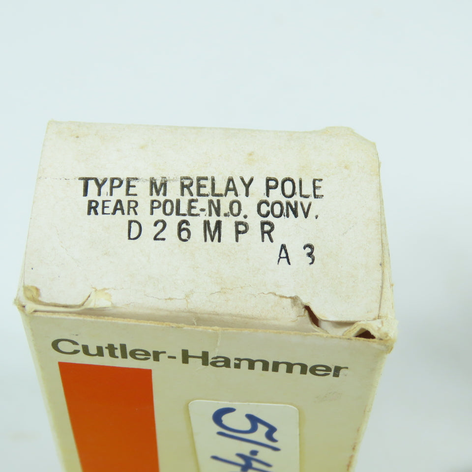 Cutler Hammer D26MPR Type M Rear Pole Relay N.O. Lot Of 2 NEW