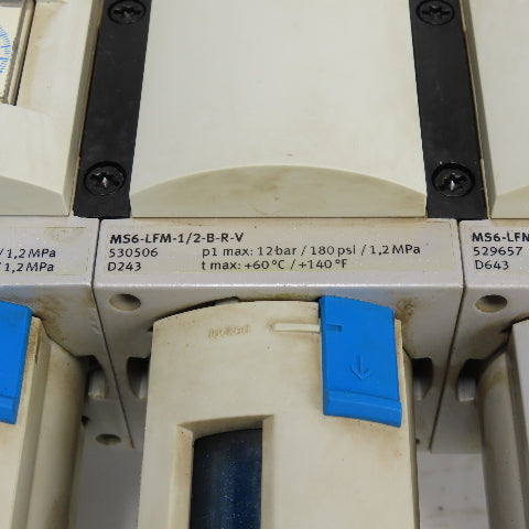 Festo MS6-LFR-1/2-D7-C-R-V-AS Pneumatic Filter Regulator Valve Assembly 12 Bar