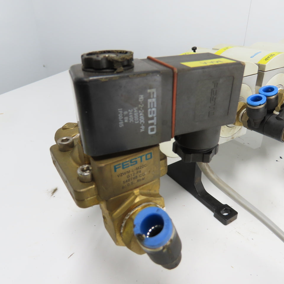 Festo MS6-LFR-1/2-D7-C-R-V-AS Pneumatic Filter Regulator Valve Assembly 12 Bar