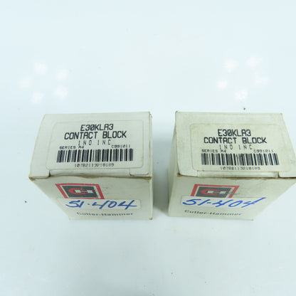 Cutler Hammer E30KLA3 E30 Auxiliary Contact Block 1 N.O 1 N.C NEW Lot Of 2