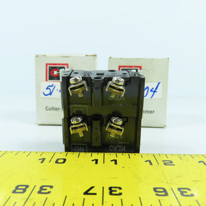 Cutler Hammer E30KLA3 E30 Auxiliary Contact Block 1 N.O 1 N.C NEW Lot Of 2