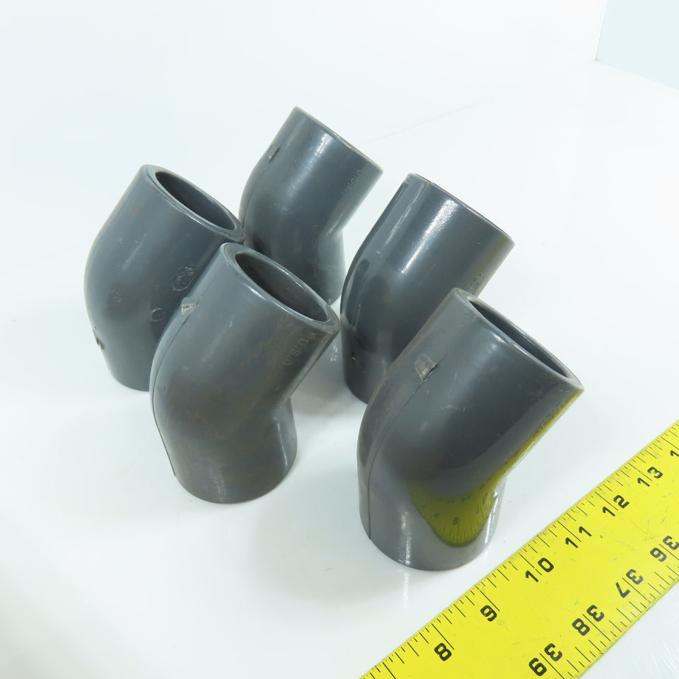 Colonial 1-1/2" Socket 45° Degree SCH 80 PVC Elbow Lot Of 5