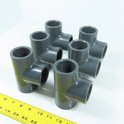 Colonial 1-1/4" x 1-1/4" x 1-1/4" Socket SCH 80 PVC Tee Lot Of 6