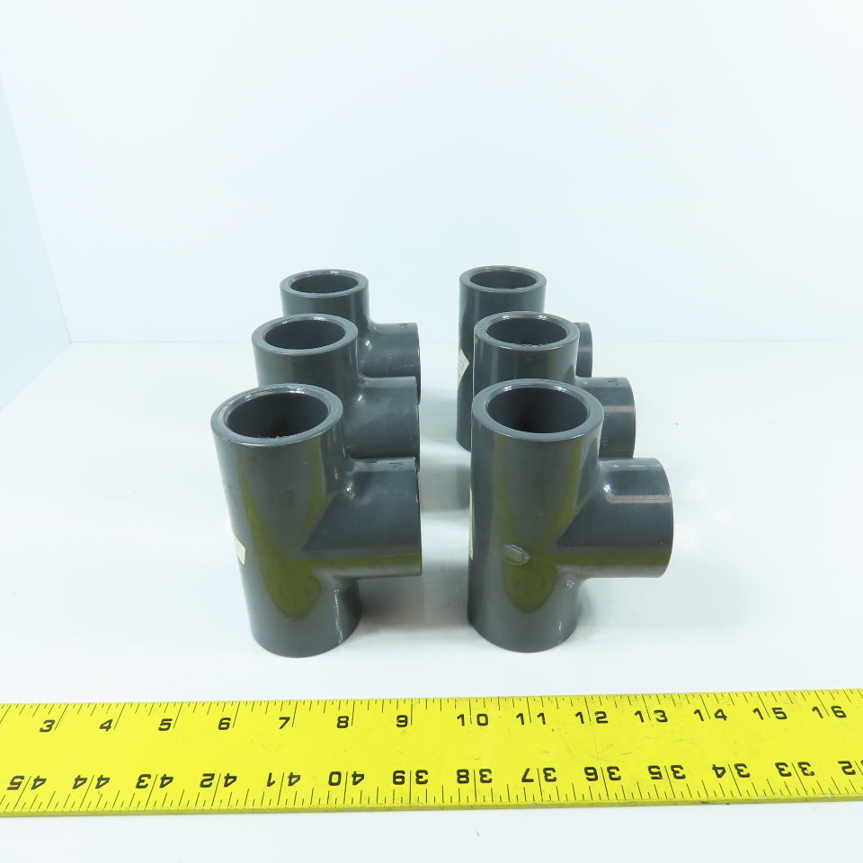 Colonial 1-1/4" x 1-1/4" x 1-1/4" Socket SCH 80 PVC Tee Lot Of 6