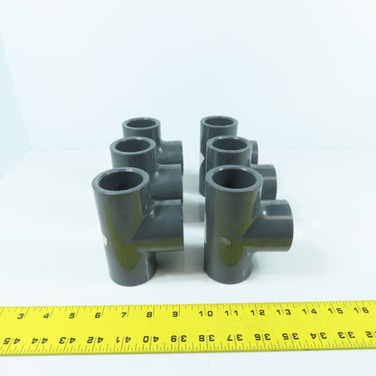 Colonial 1-1/4" x 1-1/4" x 1-1/4" Socket SCH 80 PVC Tee Lot Of 6