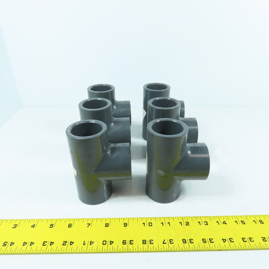 Colonial 1-1/4" x 1-1/4" x 1-1/4" Socket SCH 80 PVC Tee Lot Of 6