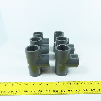 Colonial 1-1/4" x 1-1/4" x 1-1/4" Socket SCH 80 PVC Tee Lot Of 6