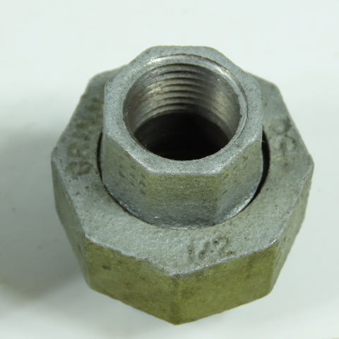 Grinnell 1/2" x 1/2" Galvanized Iron Pipe Union Lot Of 3