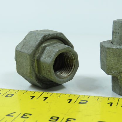 Grinnell 1/2" x 1/2" Galvanized Iron Pipe Union Lot Of 3