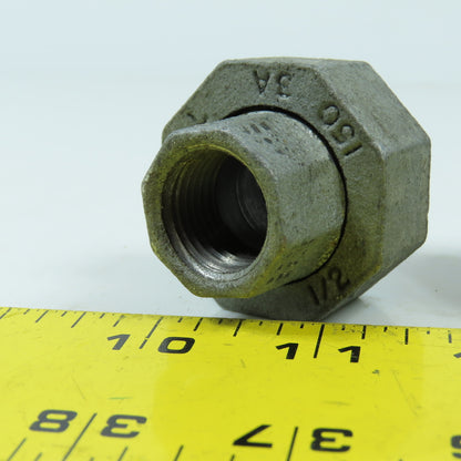 Grinnell 1/2" x 1/2" Galvanized Iron Pipe Union Lot Of 3