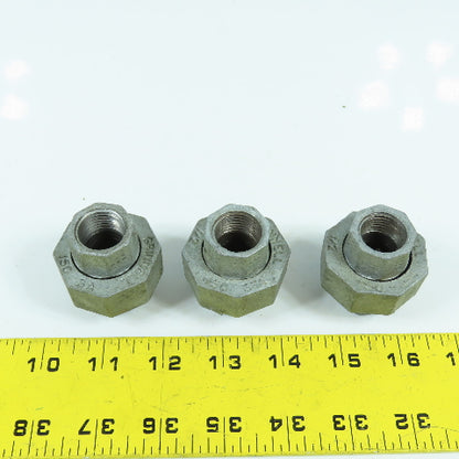 Grinnell 1/2" x 1/2" Galvanized Iron Pipe Union Lot Of 3
