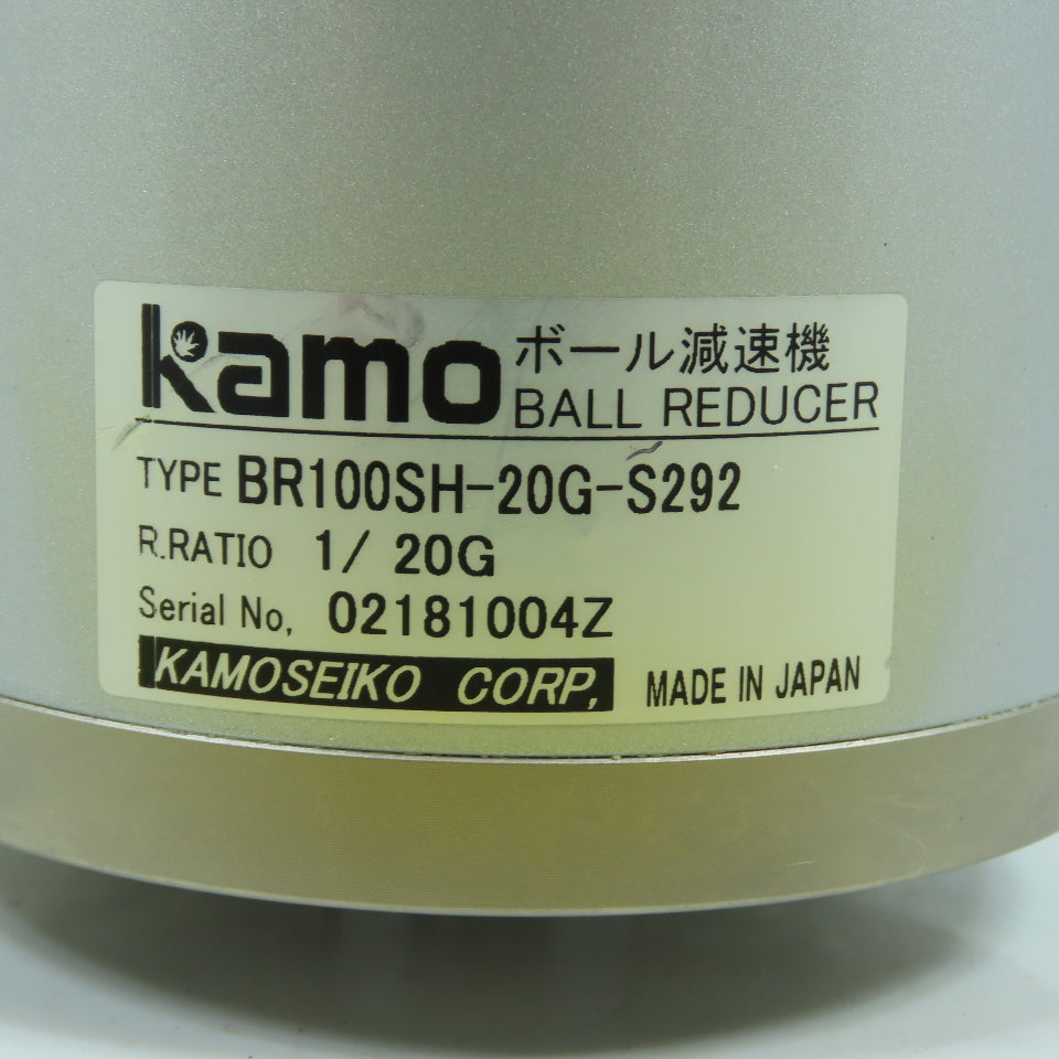 Kamo BR100SH-20G-S292 Ball Type Gear Speed Reducer R. Ratio 1/20G NEW