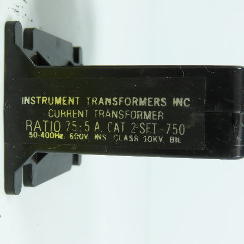 Instrument 2SFT-750 Ratio 75:5 Current Transformer 50-400HZ 600V Lot Of 2