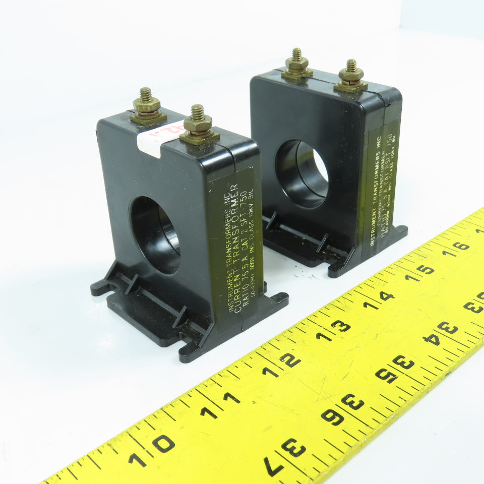Instrument 2SFT-750 Ratio 75:5 Current Transformer 50-400HZ 600V Lot Of 2