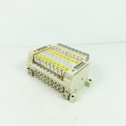 SMC 9-Slot Pneumatic Valve Manifold Bank (8)VQ1101N-51 (1)VQ1201N-51 0.7MPA 24VD