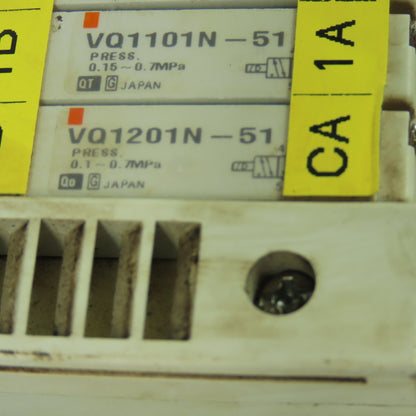 SMC 9-Slot Pneumatic Valve Manifold Bank (8)VQ1101N-51 (1)VQ1201N-51 0.7MPA 24VD