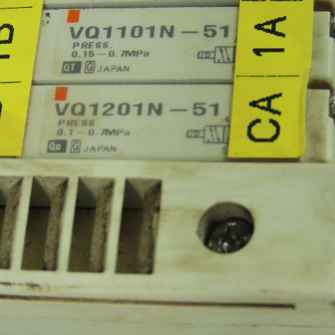 SMC 9-Slot Pneumatic Valve Manifold Bank (8)VQ1101N-51 (1)VQ1201N-51 0.7MPA 24VD