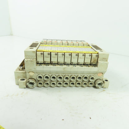 SMC 9-Slot Pneumatic Valve Manifold Bank (8)VQ1101N-51 (1)VQ1201N-51 0.7MPA 24VD
