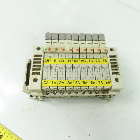 SMC 9-Slot Pneumatic Valve Manifold Bank (8)VQ1101N-51 (1)VQ1201N-51 0.7MPA 24VD