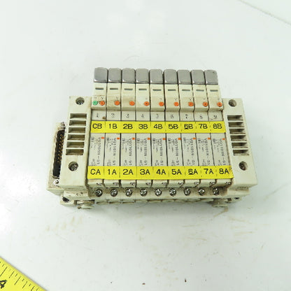 SMC 9-Slot Pneumatic Valve Manifold Bank (8)VQ1101N-51 (1)VQ1201N-51 0.7MPA 24VD