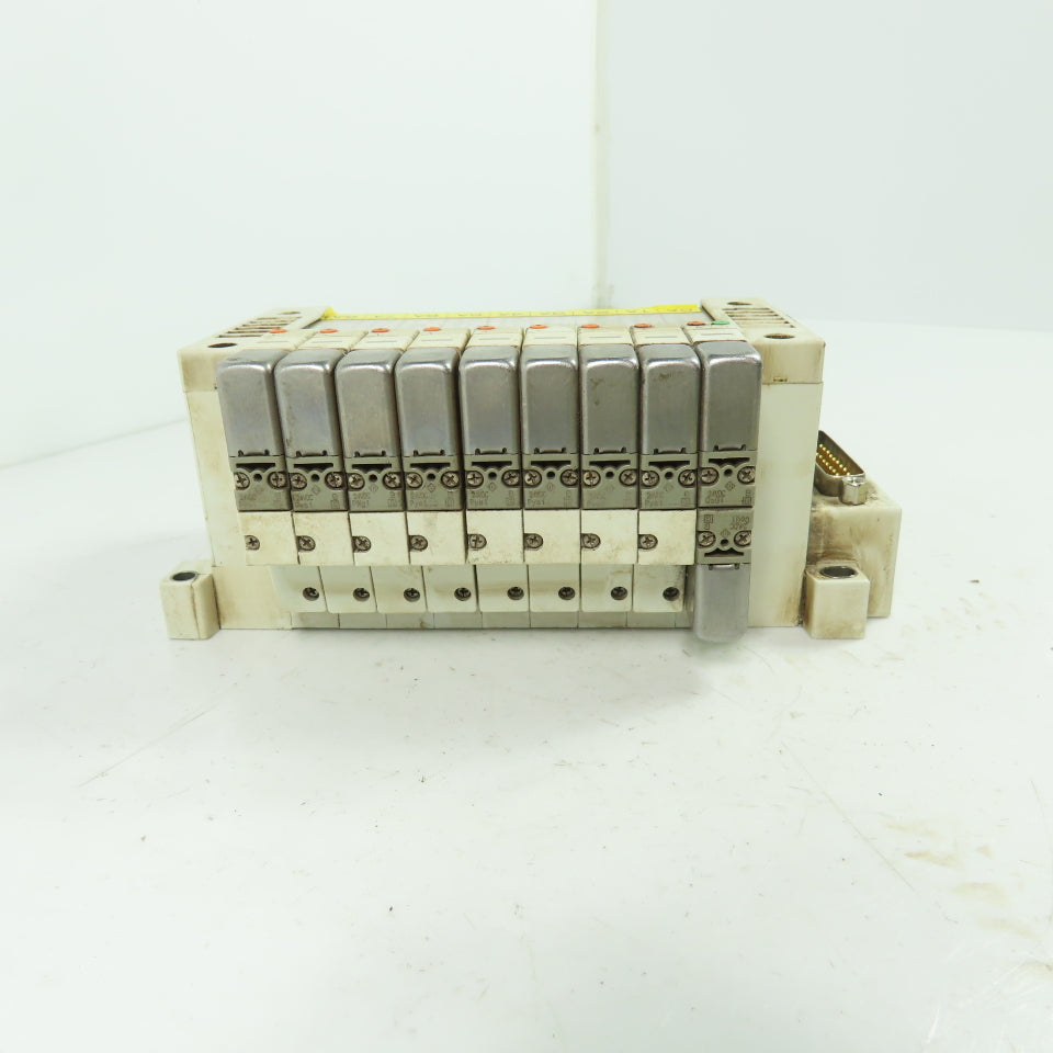 SMC 9-Slot Pneumatic Valve Manifold Bank (8)VQ1101N-51 (1)VQ1201N-51 0.7MPA 24VD