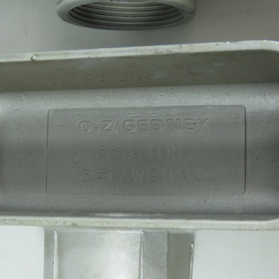 O-Z Gedney T-150A Conduit Outlet Aluminum Body Tee 1-1/2" (No Cover) Lot Of 2