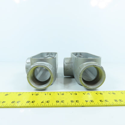 O-Z Gedney T-150A Conduit Outlet Aluminum Body Tee 1-1/2" (No Cover) Lot Of 2