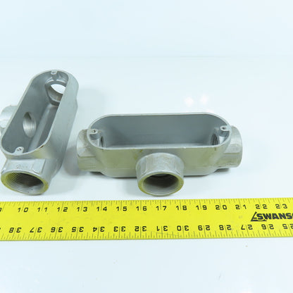 O-Z Gedney T-150A Conduit Outlet Aluminum Body Tee 1-1/2" (No Cover) Lot Of 2