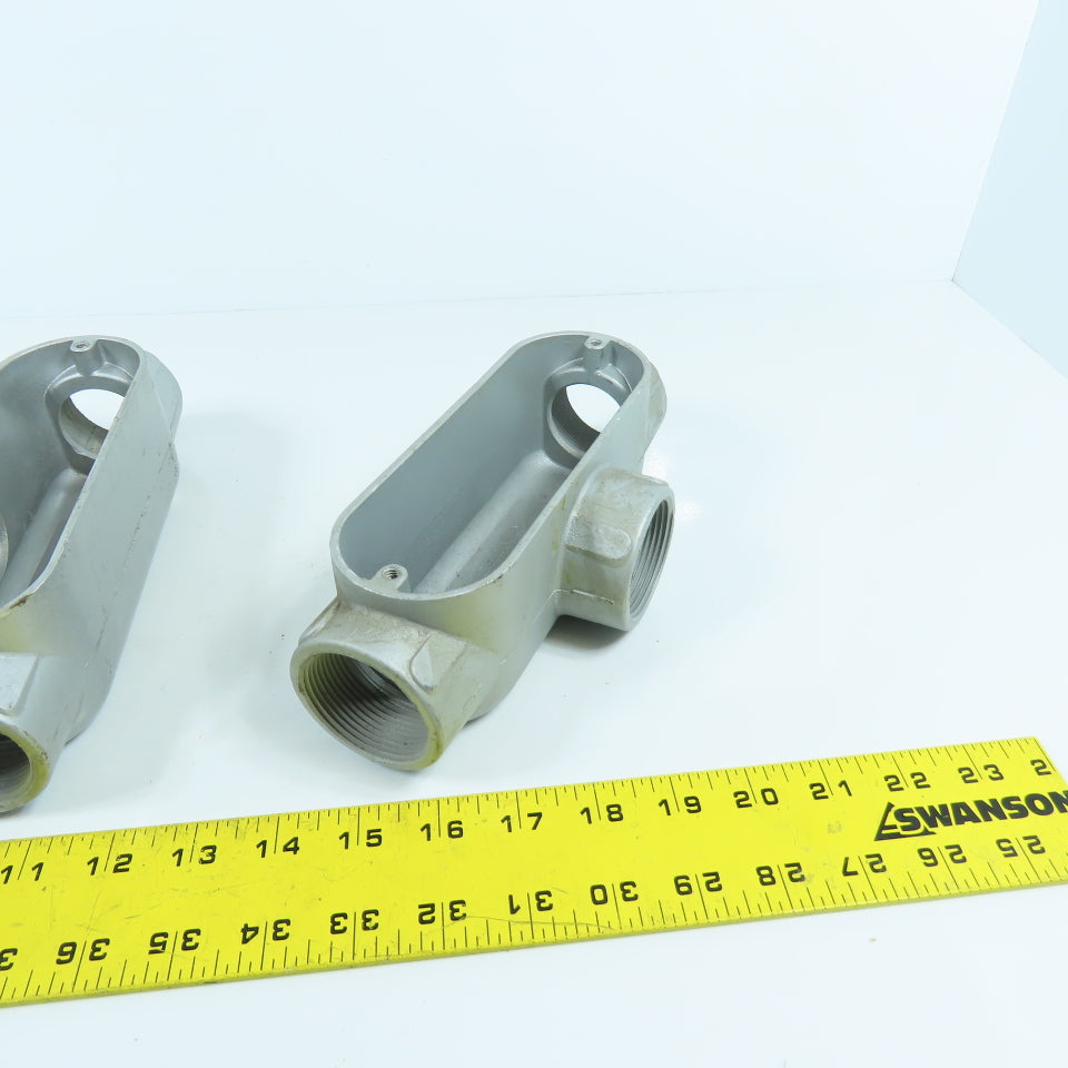 O-Z Gedney T-150A Conduit Outlet Aluminum Body Tee 1-1/2" (No Cover) Lot Of 2