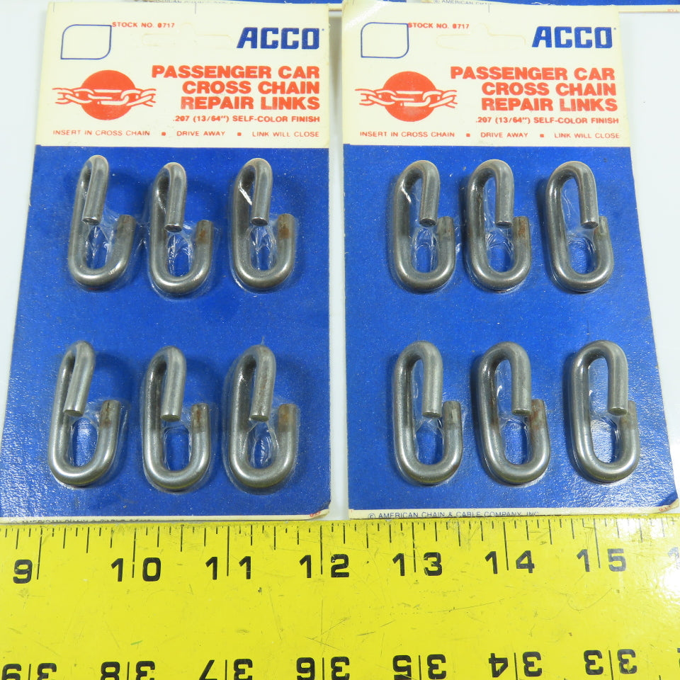 Acco 0717 13/64" Passenger Car Cross Tire Chain Repair Link Lot of 18 Packs of 6