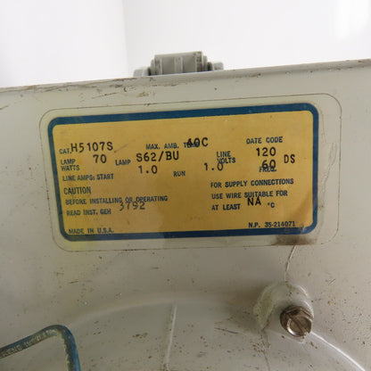General Electric H5107S006 70 Watt Light Ballast Fixture 120V