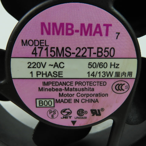 NMS 4715MS-22T-B50 Minebea Industrial Cabinet Cooling Fan 220V 1Ph Lot Of 4