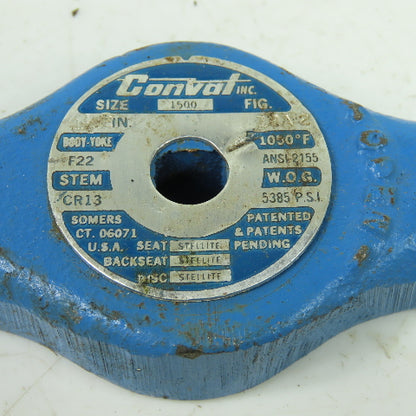 Conval 1-1/2" 1500 Clampseal Valve Cast Handle 12" OAL