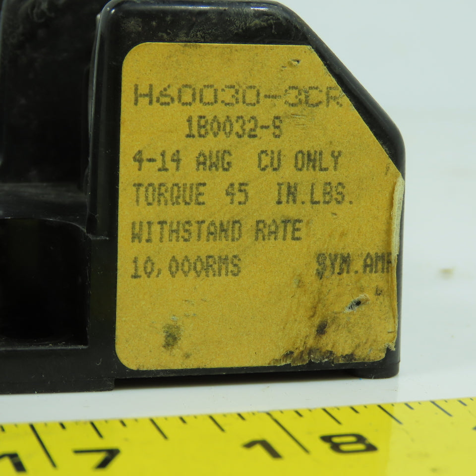 Buss H60030-3CR 30A 600V 3-Pole Fuse Holder Block Lot Of 2