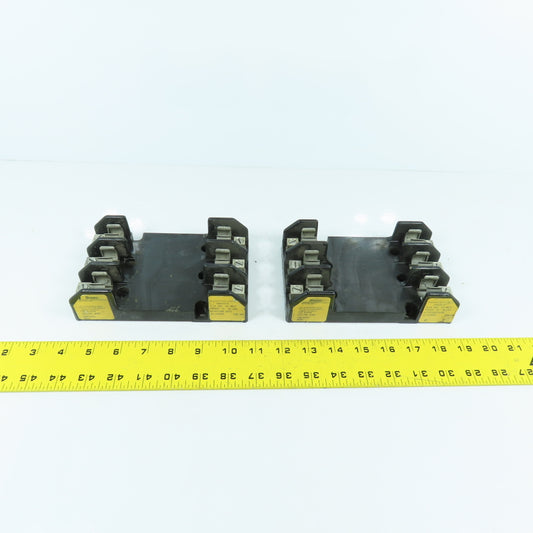 Buss H60030-3CR 30A 600V 3-Pole Fuse Holder Block Lot Of 2