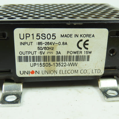 Union Elecom UP15S05 Power Supply 85-264V 0.8A Input 5V 3A Output 15W