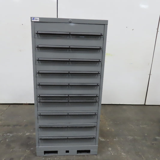 Lista 10 Drawer Small Parts Tool Shop Storage Cabinet 30" x 28" x 59"